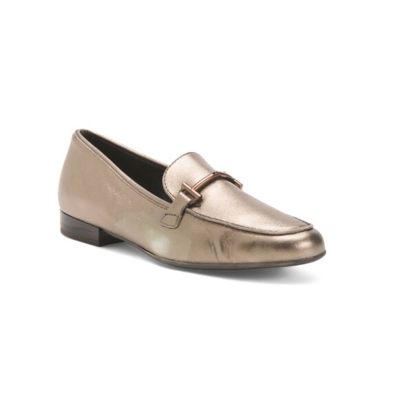 ARA Pewter Made In Portugal Leather Kelowna Comfort Loafers - Picture 1 of 2